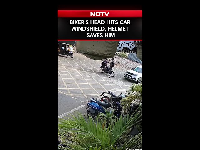 Pune: Biker's Head Hits Car Windshield, Helmet Saves Him