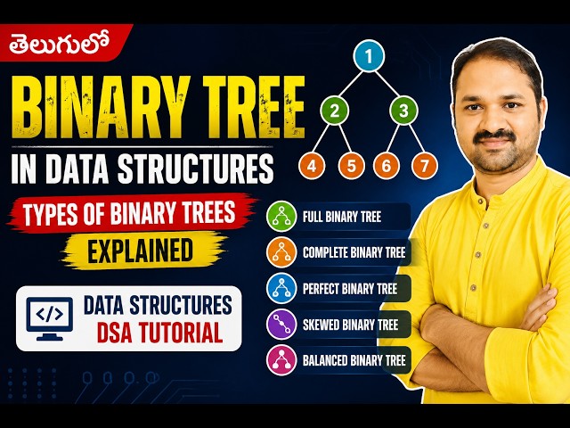 In Telugu | Binary Tree in Data Structures | Types of Binary Trees Explained | Data Structures | DSA