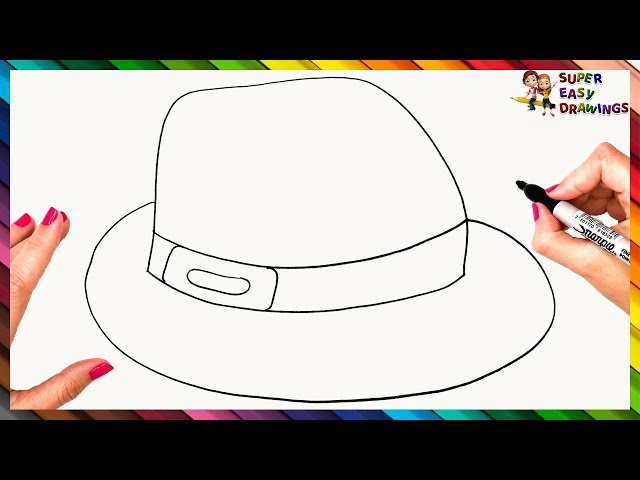 How To Draw A Hat Step By Step 🤠 Hat Drawing Easy
