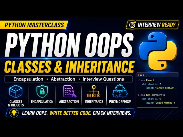 Python OOPS Complete Tutorial | Classes, Objects, Inheritance & Polymorphism| Data Engineering