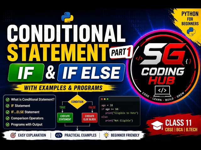 CONDITIONAL STATEMENT PART 1 IF AND IF ELSE STATEMENT