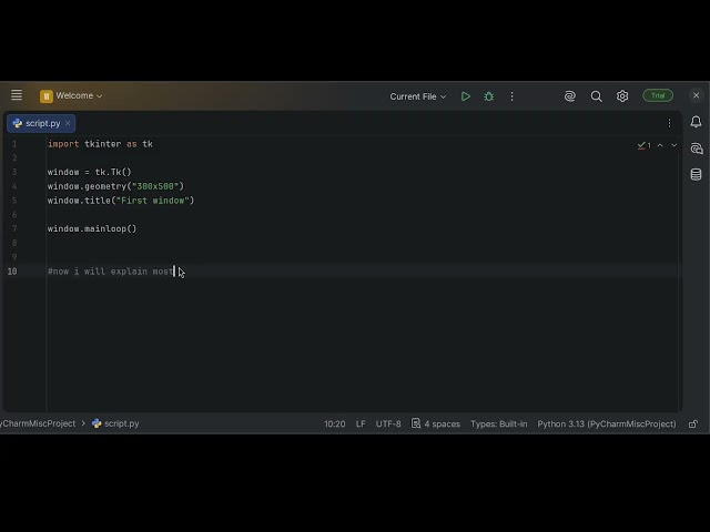 Video 1 - Learning Tkinter