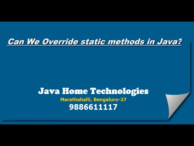 can we override static methods in java