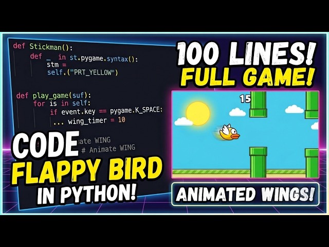 I Coded Flappy Bird in Python in Exactly 100 Lines! 🐍 (Step-by-Step)