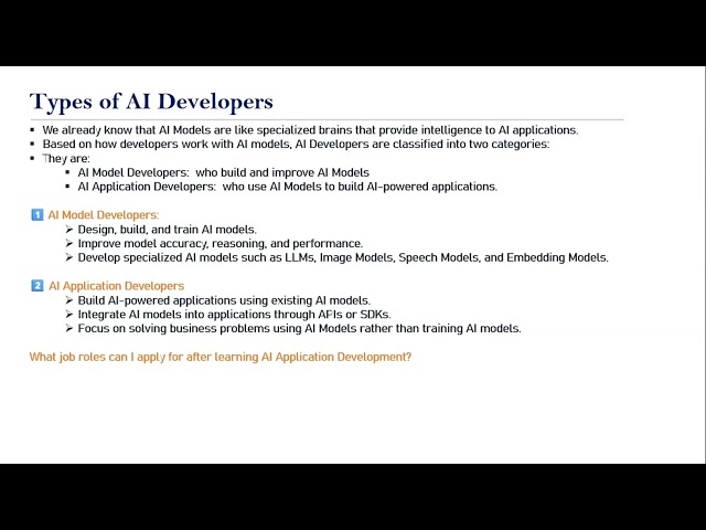 🚀 Types of AI Developers | AI Model Developers vs AI Application Developers | LLM Career Roadmap