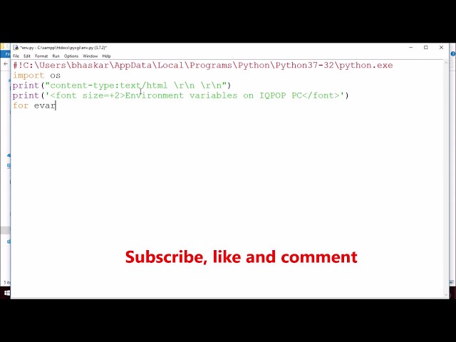 Python CGI Program 3: Display Environment variables