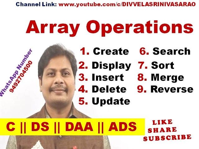 Array Operations || C Program to Perform Array Operations || C Programming || Array || Arrays || C