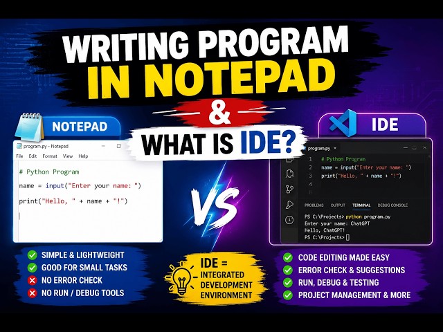 First Program in Notepad & IDE