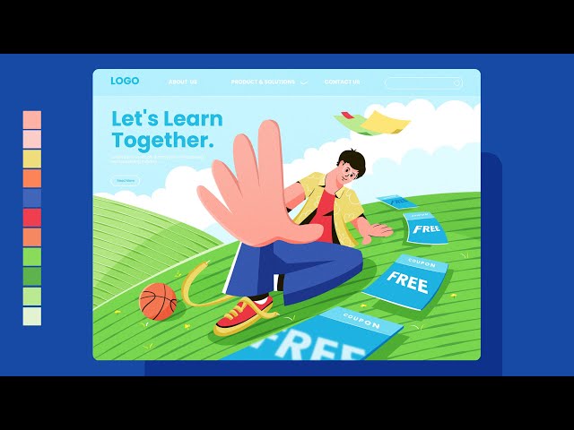 Modern Flat Illustration Design in Adobe Illustrator | Step by Step Vector Tutorial