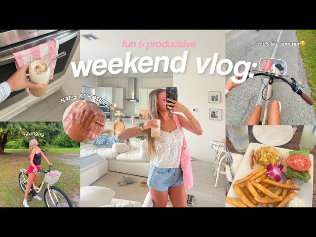 fun & productive weekend vlog🌿 biking, thrifting + hanging with fam