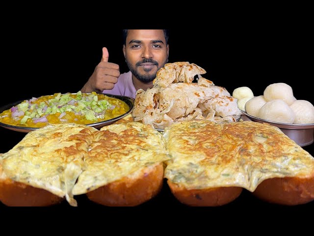 Eating Petai Paratha with Ghugni | Egg Toast & Rasgulla Mukbang 