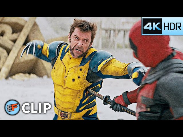 Deadpool vs Wolverine - First Fight Scene | Deadpool & Wolverine (2024) 4K HDR Movie Clip