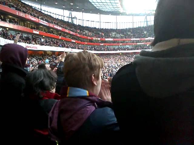 Villa Fans at Emirates, Before Kick off, Fa Cup 3rd Round