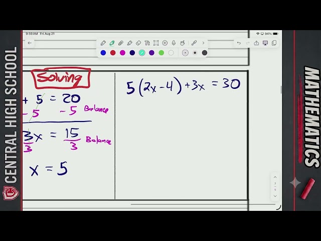 A1-4 Solve Linear equations with a variable on one side 2026 08 21 09 45 51