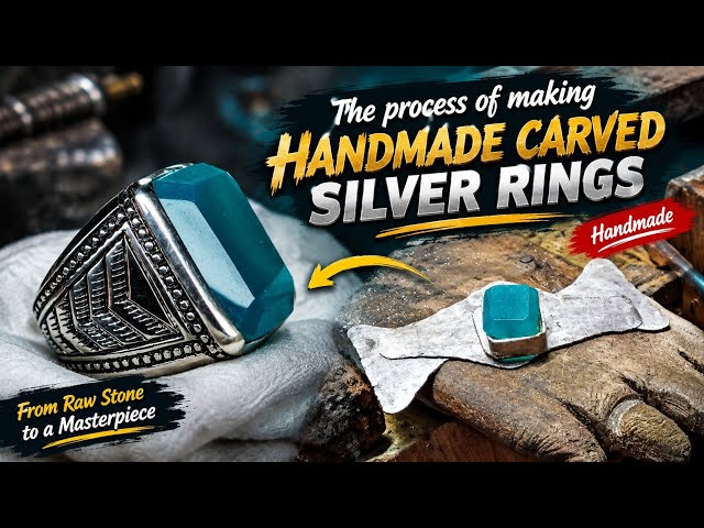 Making a simple, elegant engraved silver ring for green stones