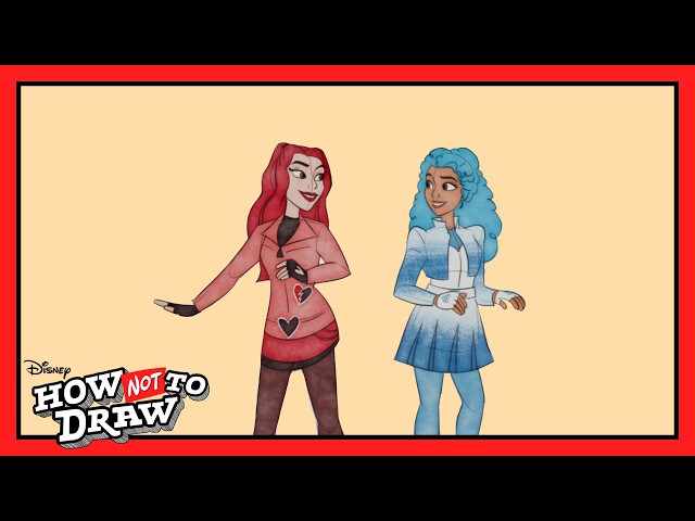 Descendants' Red and Chloe Cartoon Comes to Life! 😍✏️ | How Not To Draw | Disney Channel