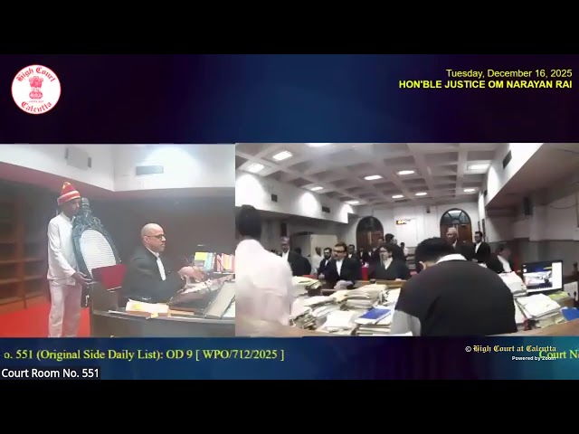 16 December 2025 | Court No. 551 | Live Streaming of the Court proceedings.