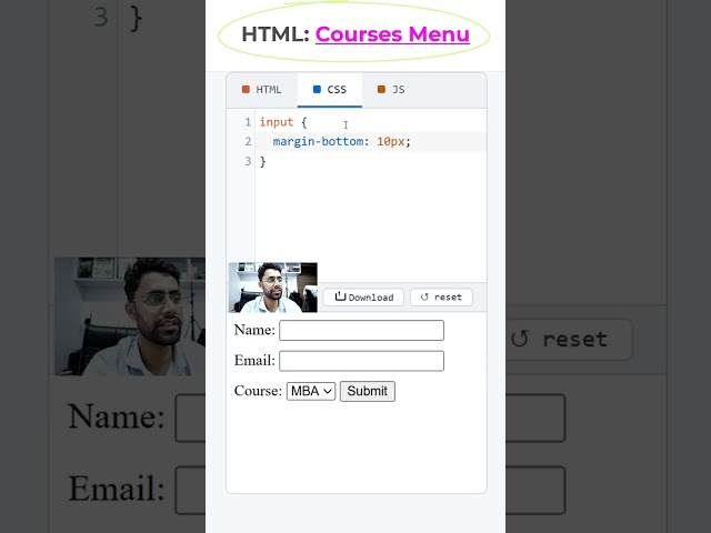 HTML Form with Dropdown Menu #coding #htmltutorial #csstutorial