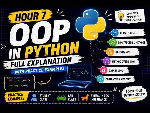 Python OOP Full Course | Classes, Objects, Inheritance, Constructor& Methods| Python Tutorial Hour 7