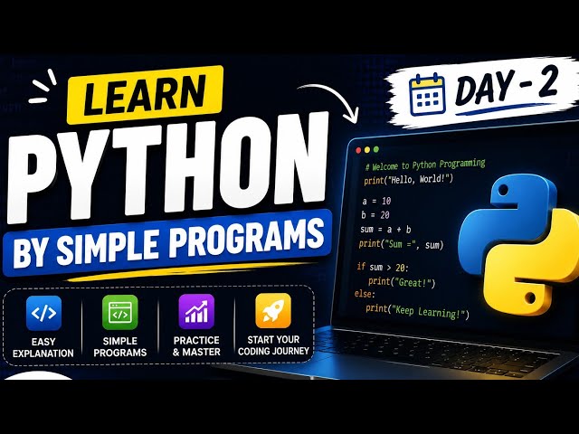 Learn Python by Simple Programs | Day 2 | Python for Beginners | AK Code Lab