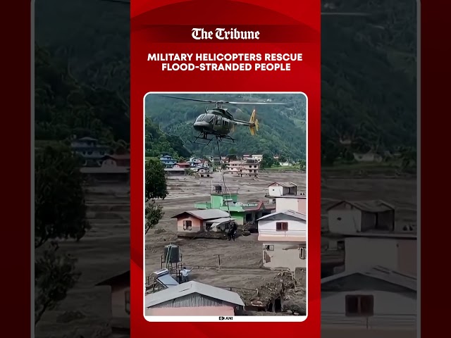 Nepal Military Helicopters Rescue Stranded People as Flood Relief Operations Continue