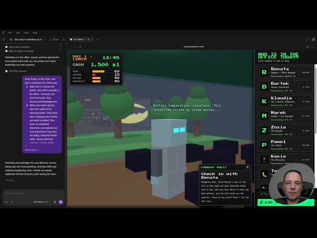 WebMCP - AI Agent plays 3D Game (Stack Underflow) in Three.js