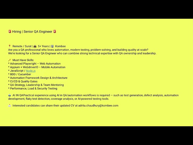 👉 Latest QA Jobs | Manual & Automation Testing