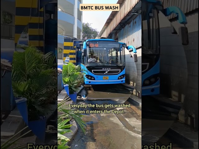 BMTC buses are maintained cleaner... #bmtc #bus #washing #travel #bangalore #bengaluru #ksrtc