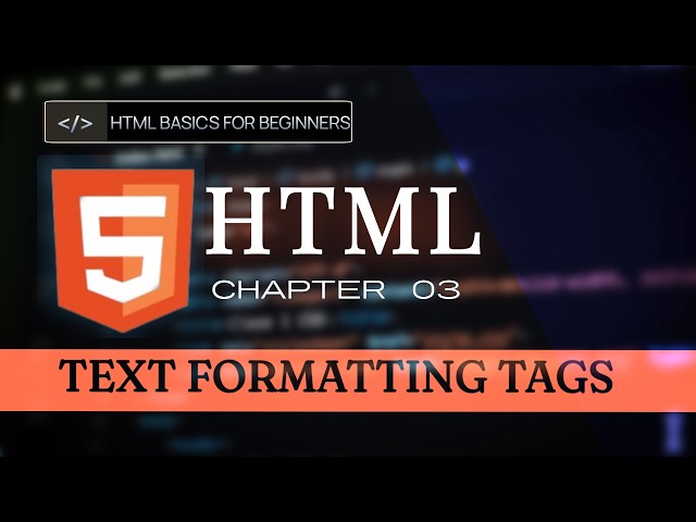 HTML Full Course in Urdu Hindi CHAPTER 03 Text Formatting Tags | HTML Tutorial From Beginners to Pro