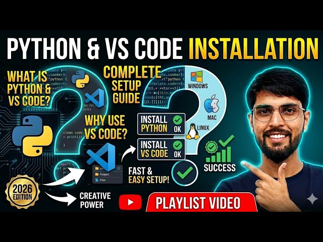 🔥 How to Install Python & VS Code on Windows | Python Tutorial  | Complete Python Course in Hindi 
