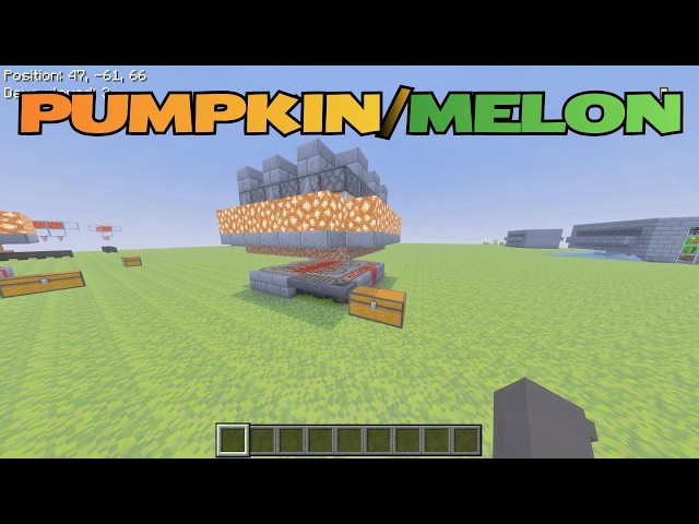 How To Build A EASY Automatic Pumkin/Melon Farm In Minecraft Bedrock 1.21