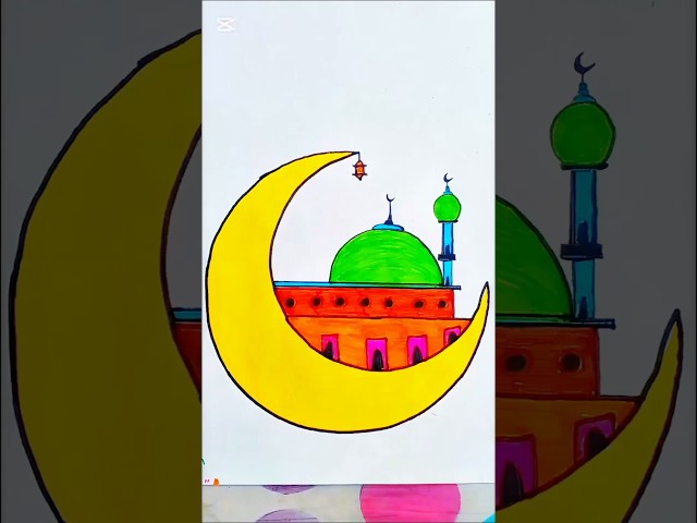 Drawing a beautiful mosque 🕌✨Peace in every line, faith in every stroke 🤍 #twoholymosques