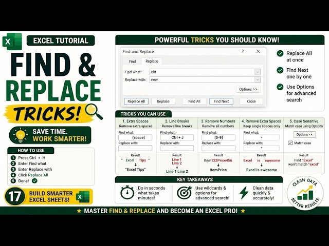 Find & Replace Tricks in Excel | Save Hours of Manual Work | Excel Tutorial