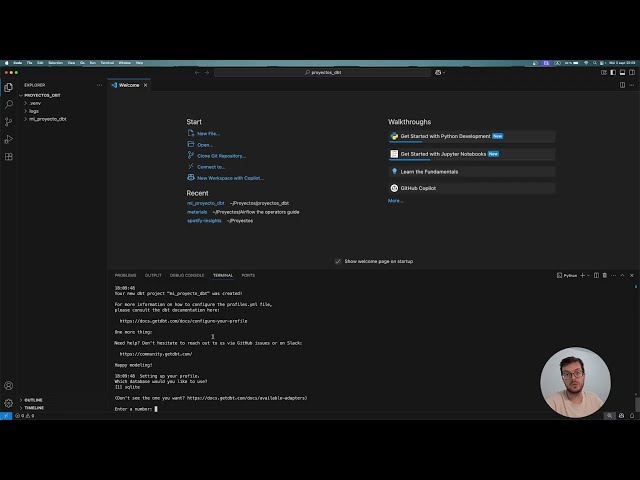 Cómo instalar dbt en Mac desde Visual Studio Code