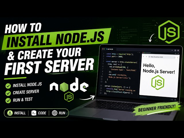 How to Install Node.js & Create Your First Server | Node.js Tutorial