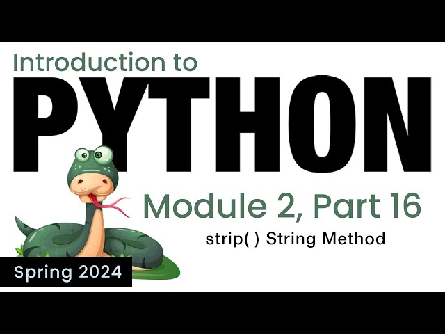 Python - Module 2 - strip String Method (Spring 2024)