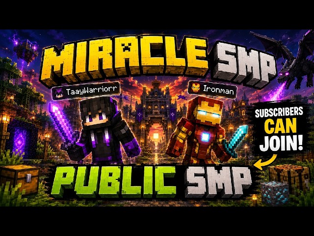 Minecraft Public SMP Live Miracle SMP ip MiracleSMPs1s.exaroton.me 24/7 LiVE join now!!!!