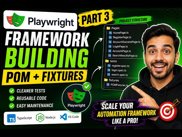 56. Playwright TypeScript Framework - Part 3 - POM  + Fixtures | Playwright TypeScript 2026