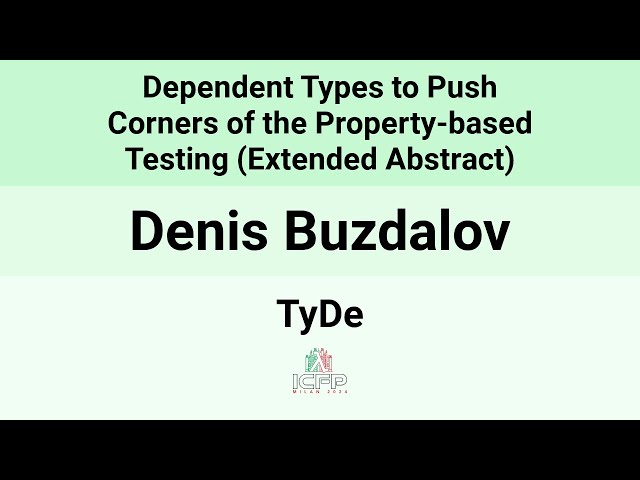 [TyDe24] Dependent Types to Push Corners of the Property-based Testing (Extended Abstract)