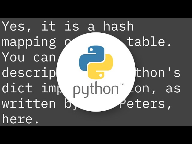 Is a Python dictionary an example of a hash table?