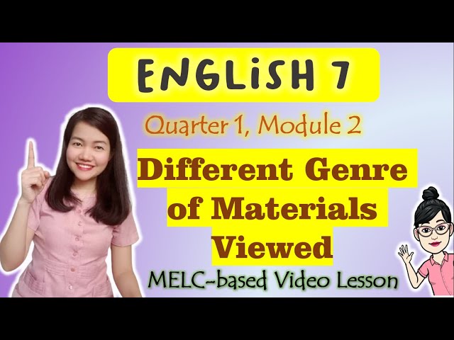 Identifying the Genre of a Material Viewed || GRADE 7 || MELC-based VIDEO LESSON | QUARTER 1 |