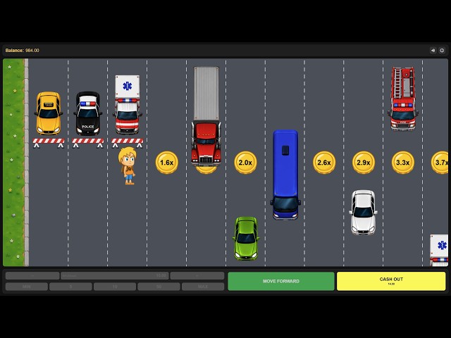 Cross the Road | Pixi.js + React + WebSocket | Casino Game Demo