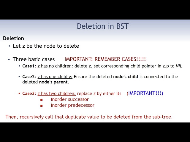 BST Part6: BST Deletion: Algorithm Explanation & Simulation