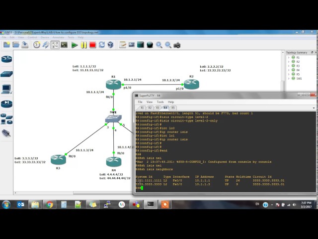 How to configure ISIS protocol step by step