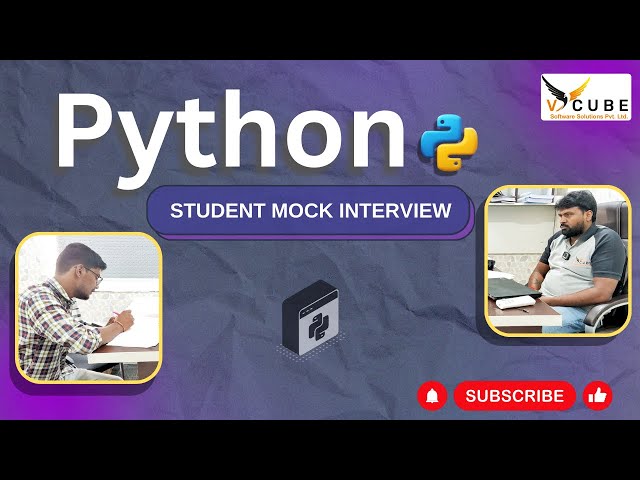Python mock interview 2024 |  student mock inter view | PYTHON Interview for Fresher |  V cube