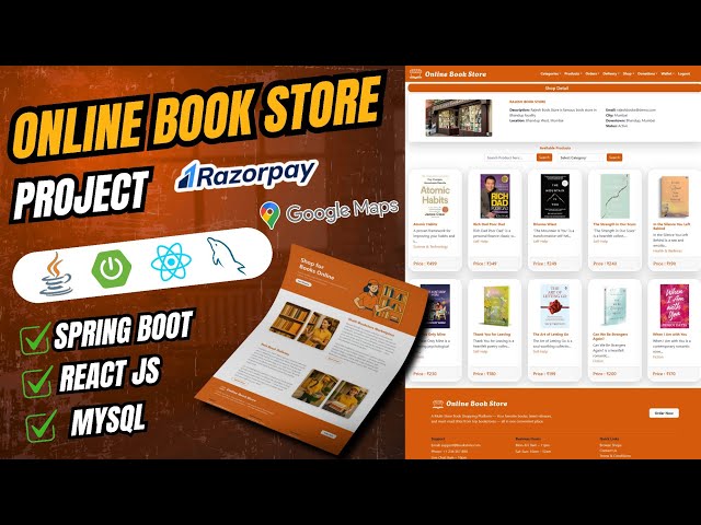 Online Book Store Project | Spring Boot React JS Project | Java Full Stack Final Year Project