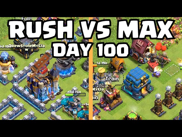 What 100 Days of RUSHING and MAXING Looks Like in Clash of Clans (Rush vs Max 17)