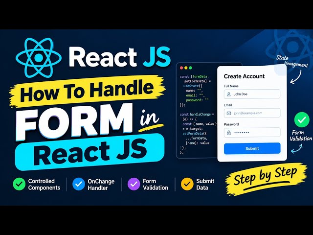 Easiest Way To Handle Forms in React JS | How To Handle Forms in React JS #reactjs