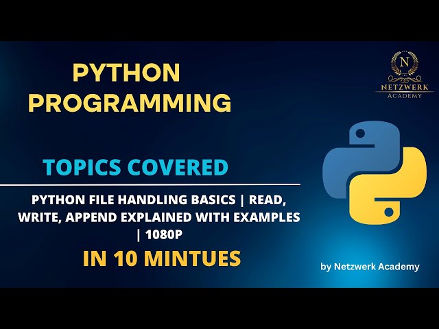 Python File Handling Basics | Read, Write, Append Explained with Examples | 1080p